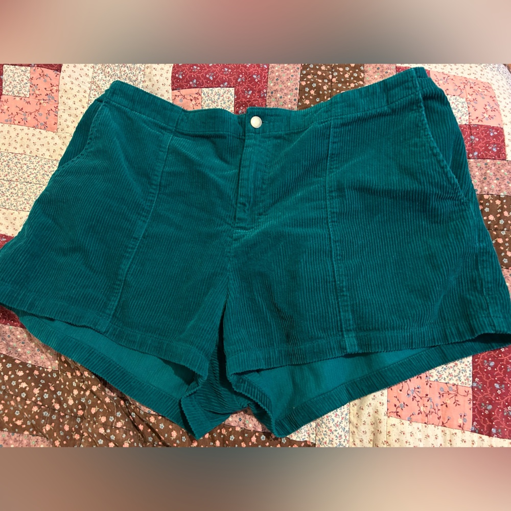 wild fable Teal High-Rise Corduroy Shorts